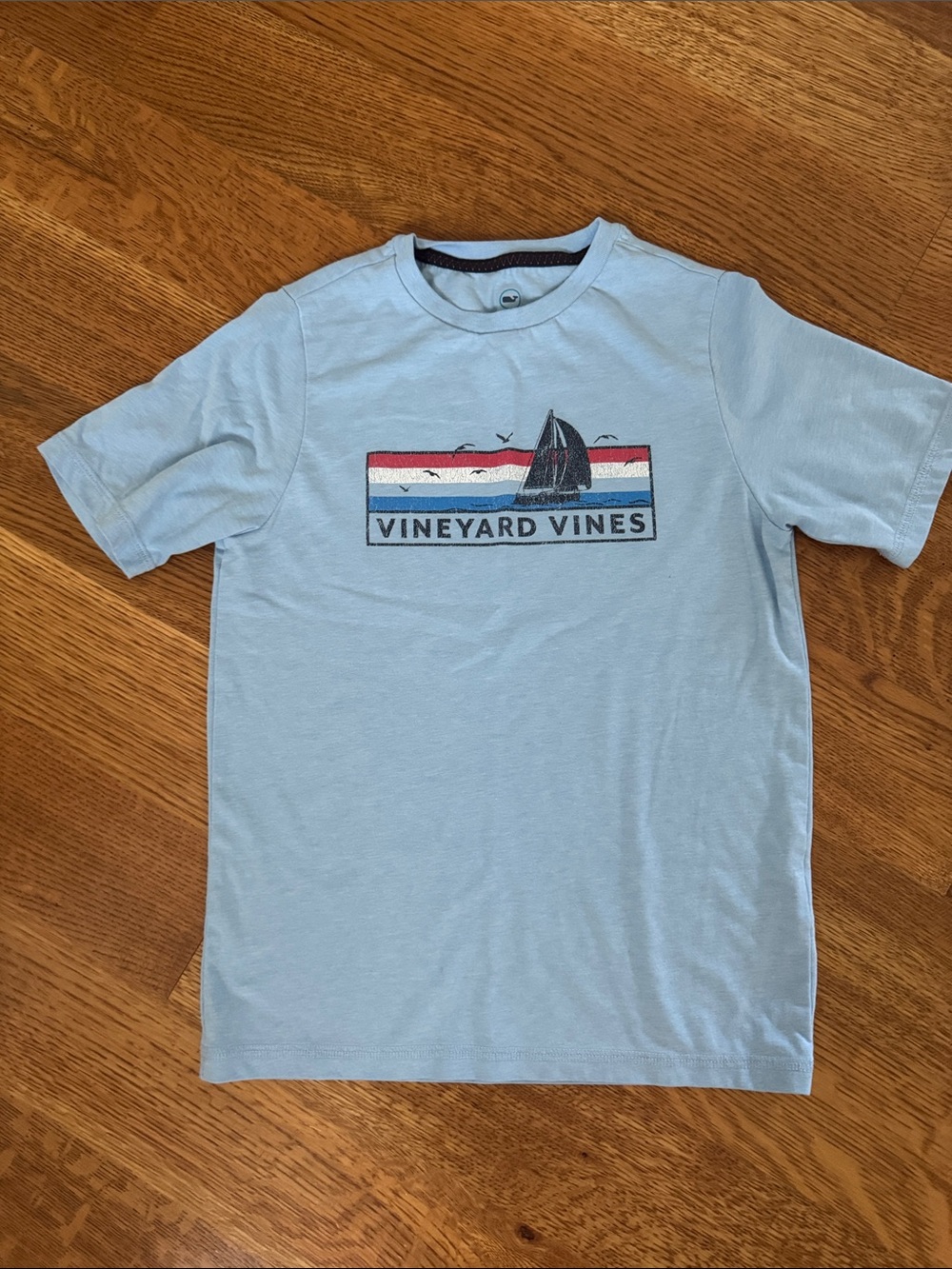 Vineyard Vines Light Blue Sailboat Logo Tee - Men's